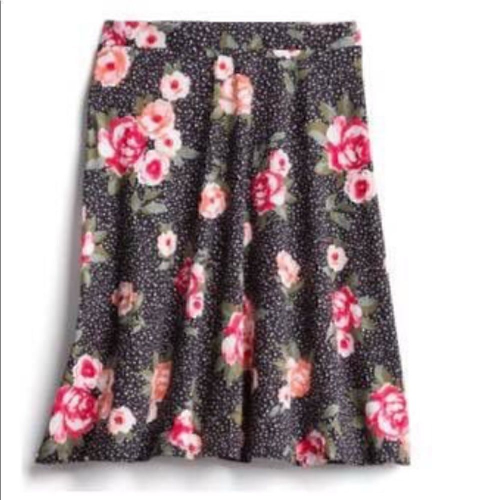 Gilli | Stitch Fix Morgen Brushed Knit Skirt Black Pull On Floral | NWT | S